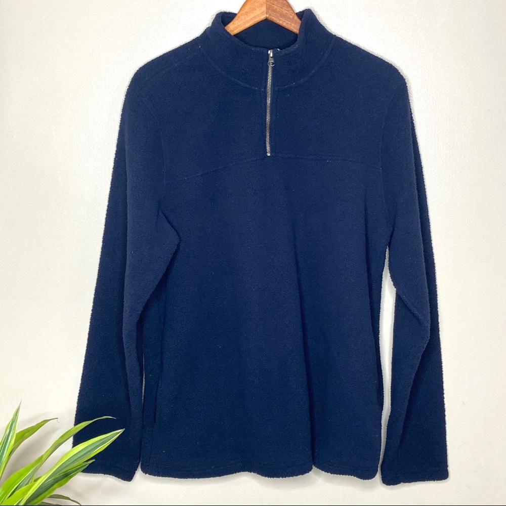 Wallin & Bros Nordstrom Navy Fleece 1/4 Zip Up - Picture 1 of 8